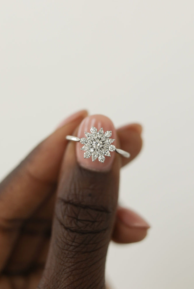Round Cluster Moissanite Ring