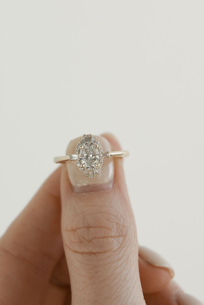 Oval Cluster Moissanite Ring