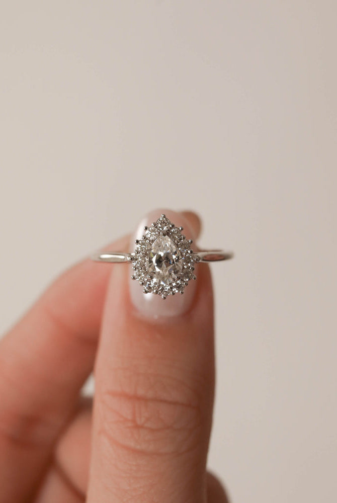 Pear Cut Moissanite Ring