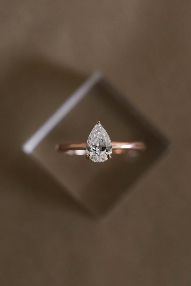 Pear Cut Moissanite Ring