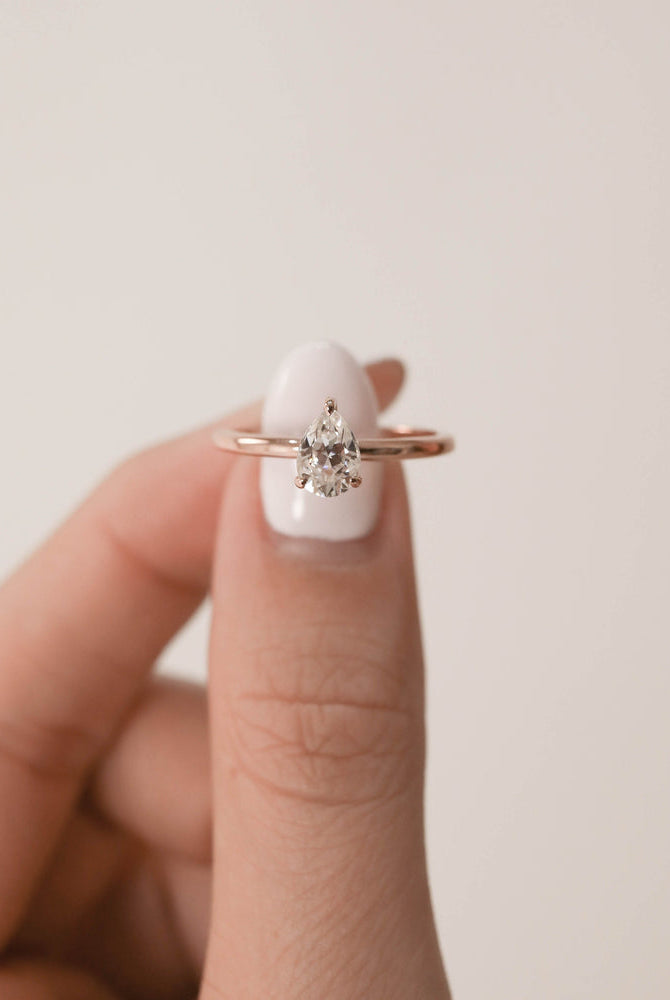Pear Cut Moissanite Ring