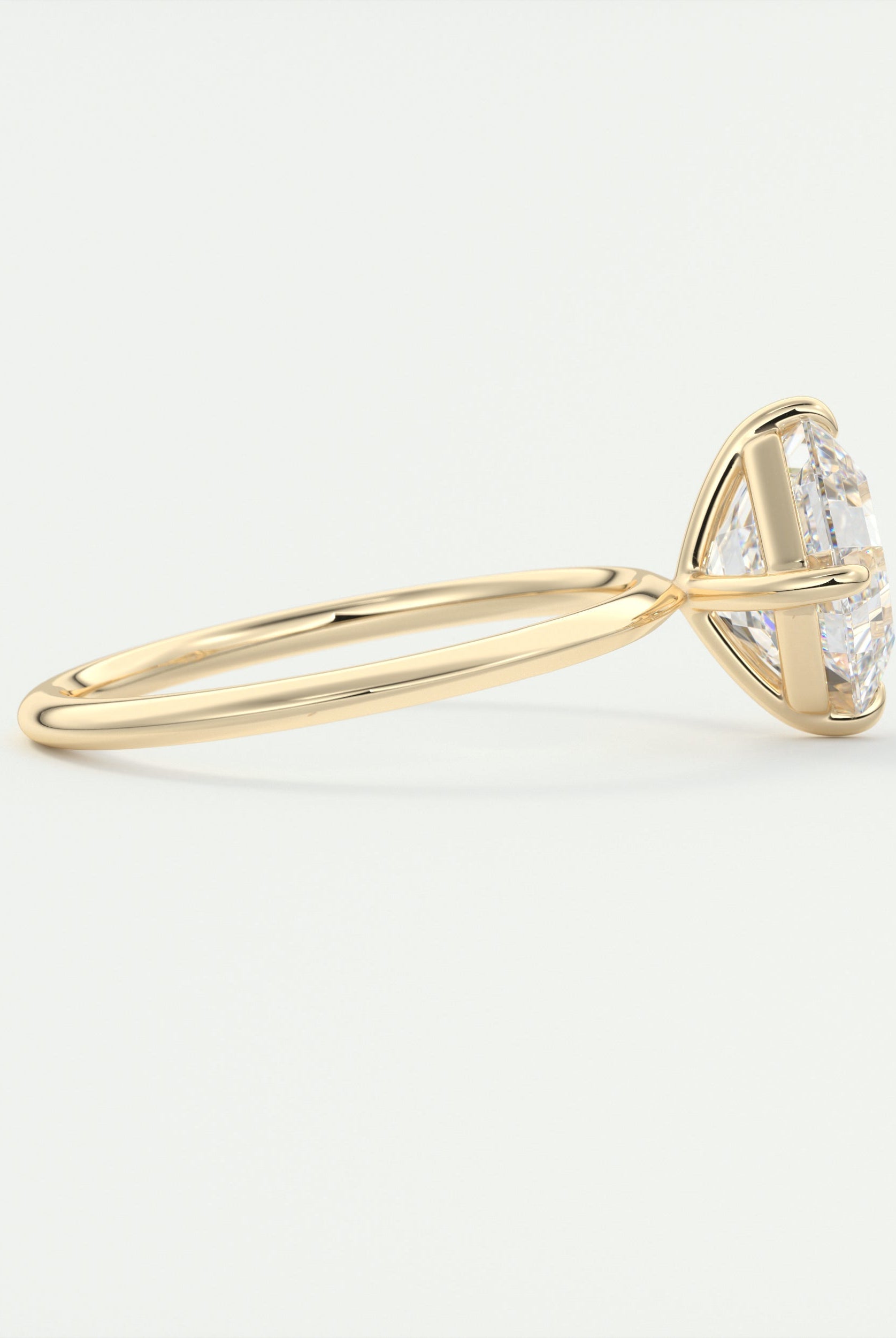 2CT Asscher Four Prong Moissanite Diamond Solitaire Engagement Ring