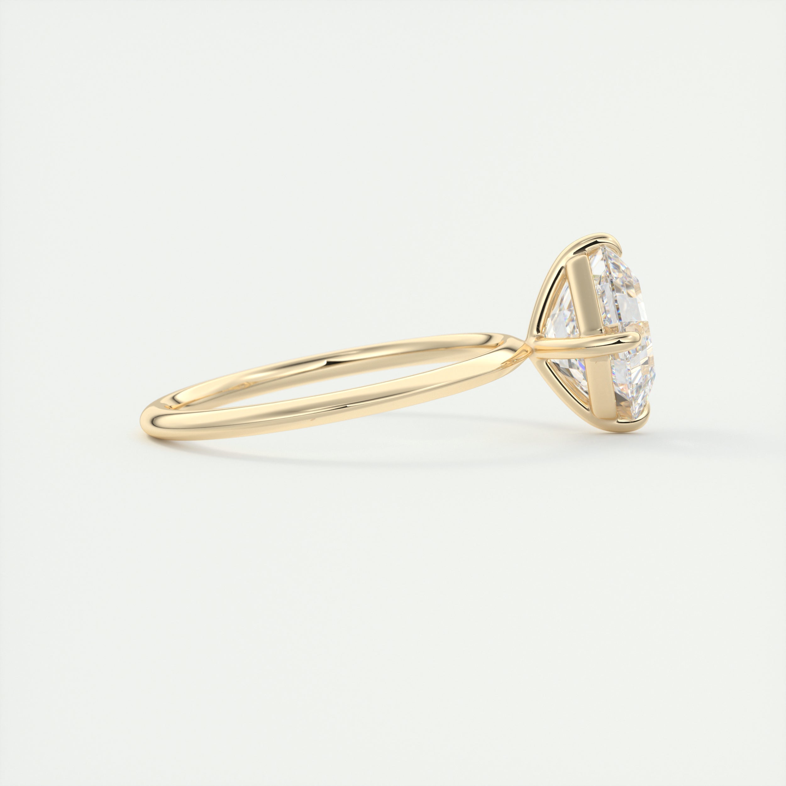 2CT Asscher Four Prong Moissanite Diamond Solitaire Engagement Ring