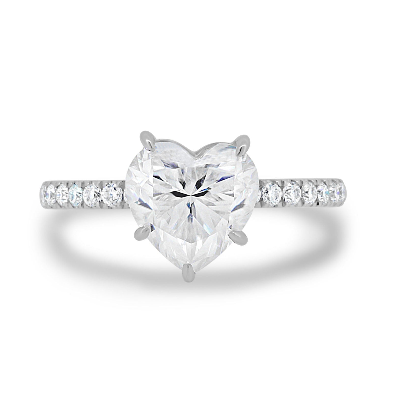2.50CT Heart Pave Moissanite Diamond Engagement Ring For Her