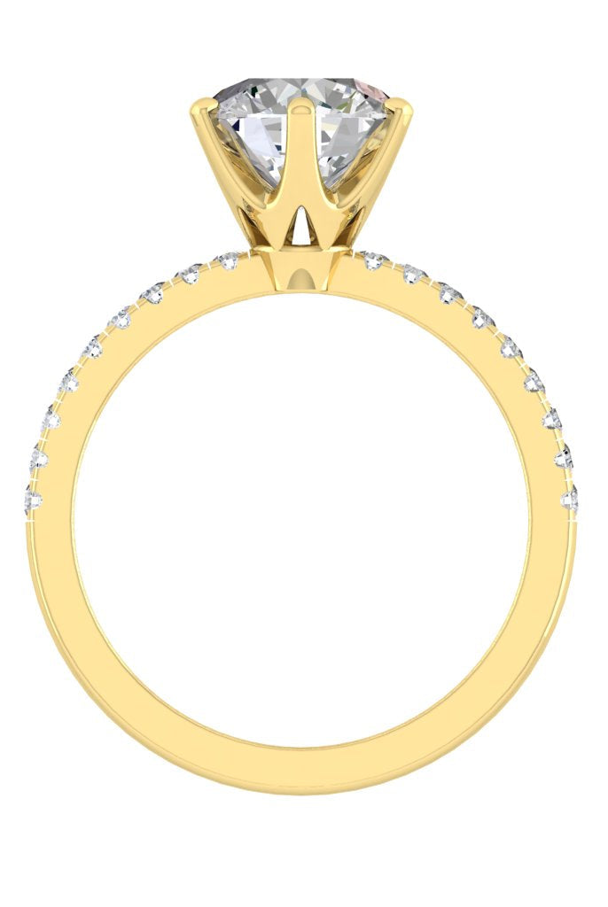 round-cut-solitaire-pave-moissanite-engagement-ring