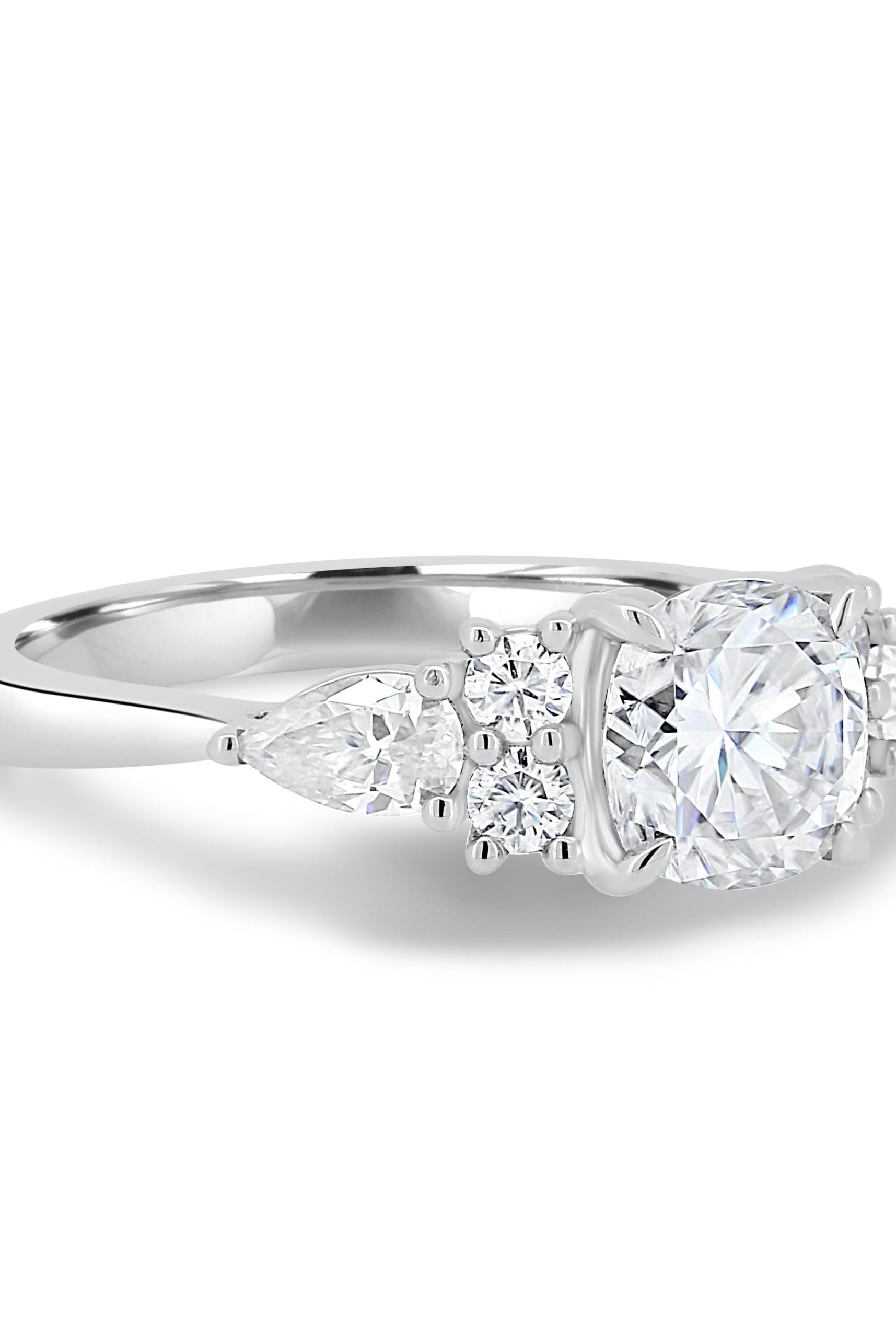 1.25CT Cushion Cluster Moissanite Diamond Engagement Ring In Solid Gold