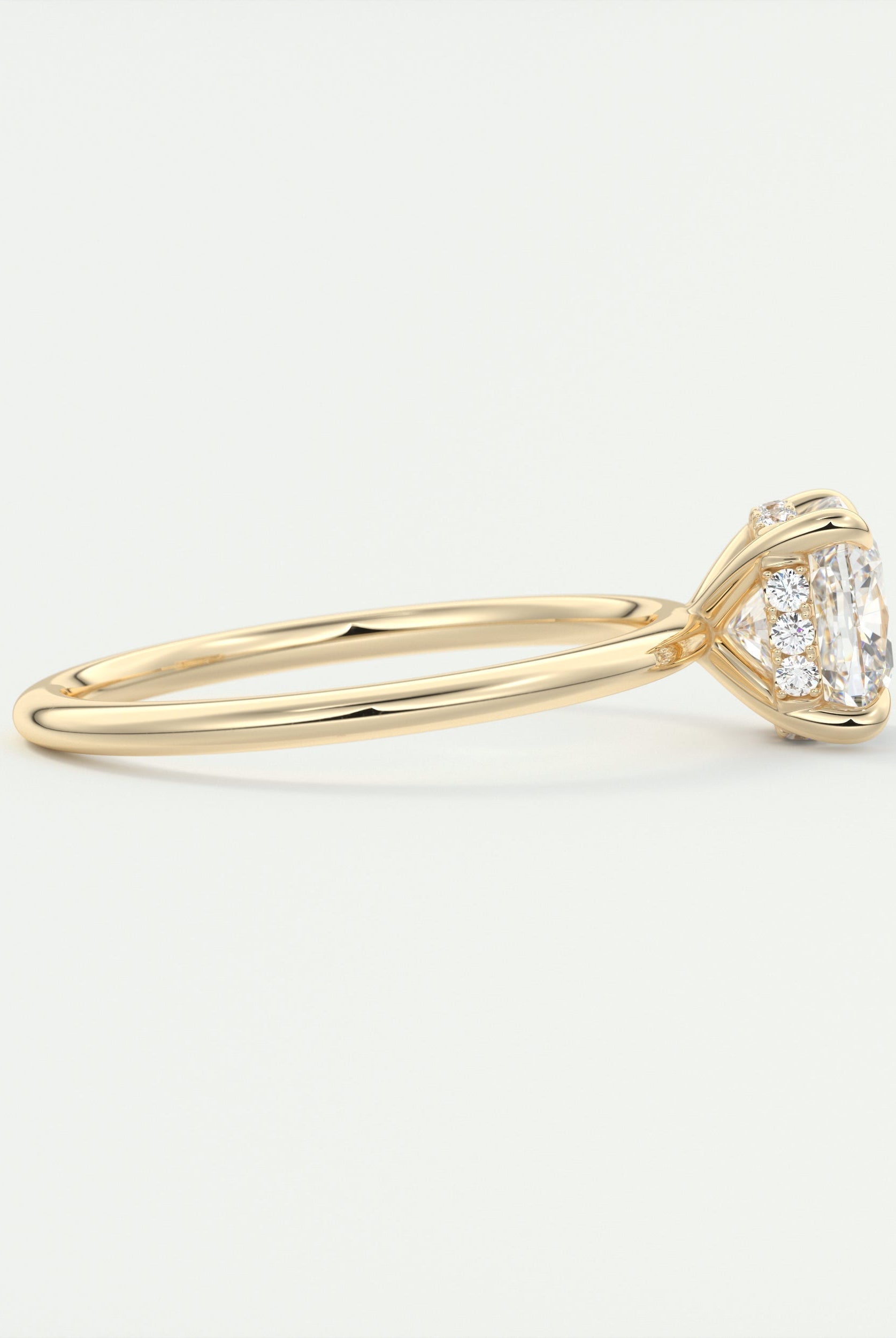 2CT Cushion Hidden Halo Moissanite Diamond Solitaire Engagement Ring