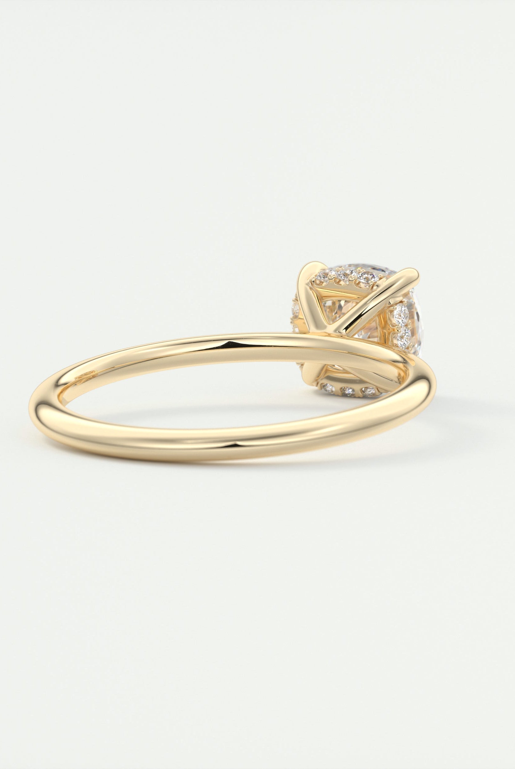 2CT Cushion Hidden Halo Moissanite Diamond Solitaire Engagement Ring