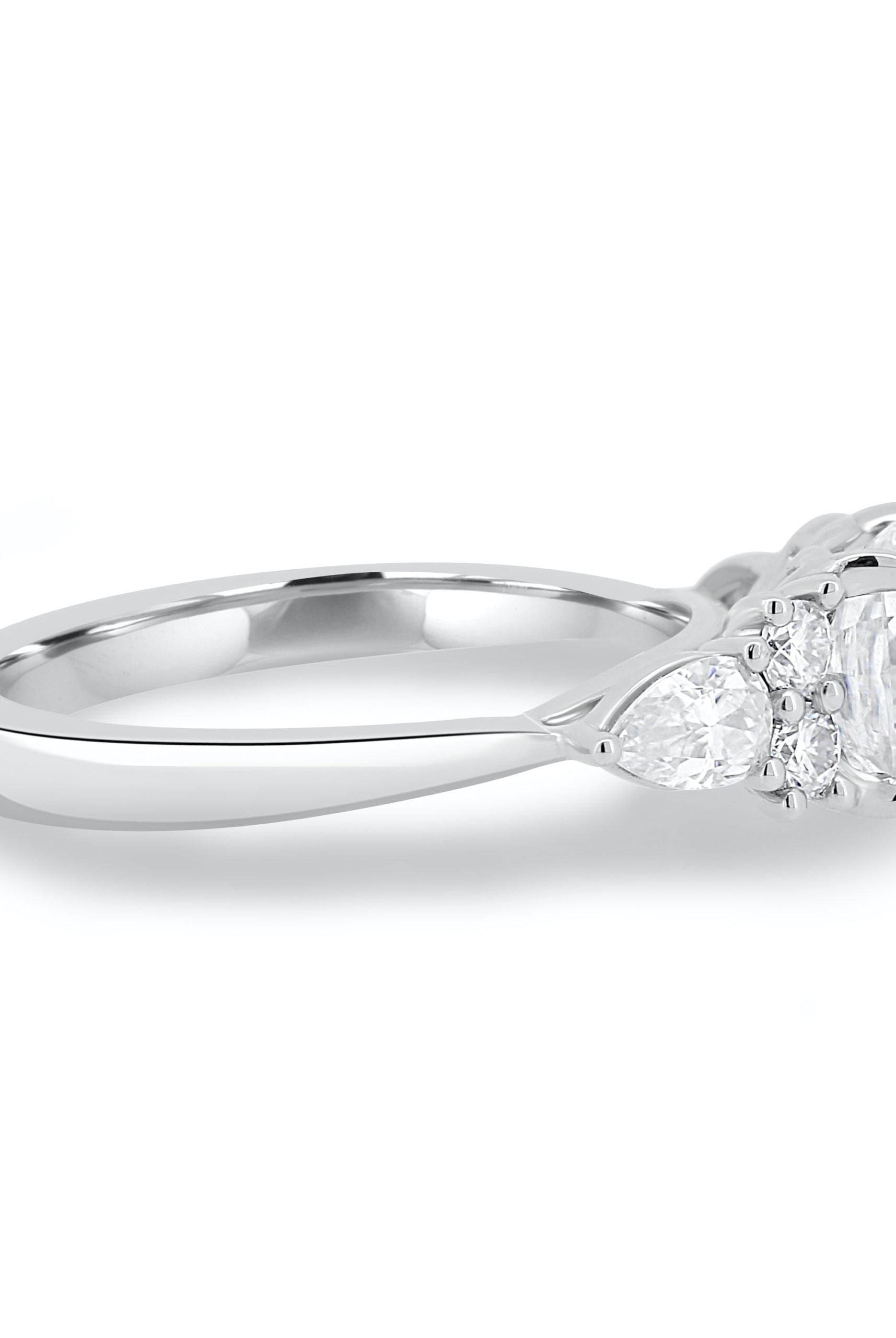 1.25CT Cushion Cluster Moissanite Diamond Engagement Ring In Solid Gold