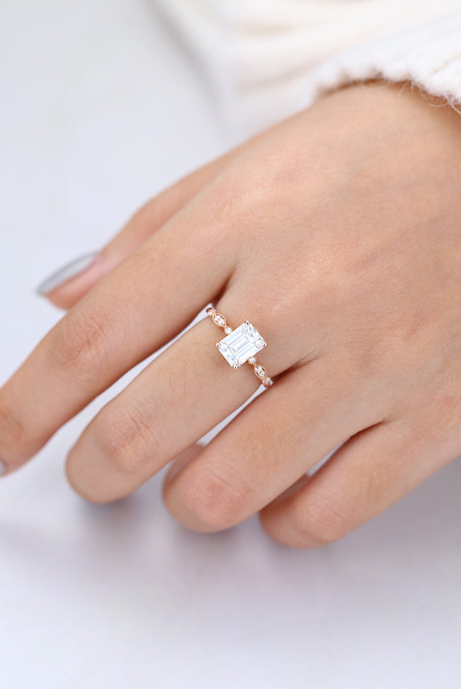 emerald-shaped-moissanite-milgrain-pave-engagement-ring
