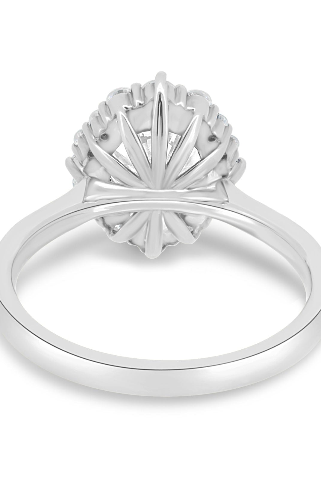 1.35CT Round Halo Moissanite Diamond Pave Engagement Ring In 14K Solid Gold