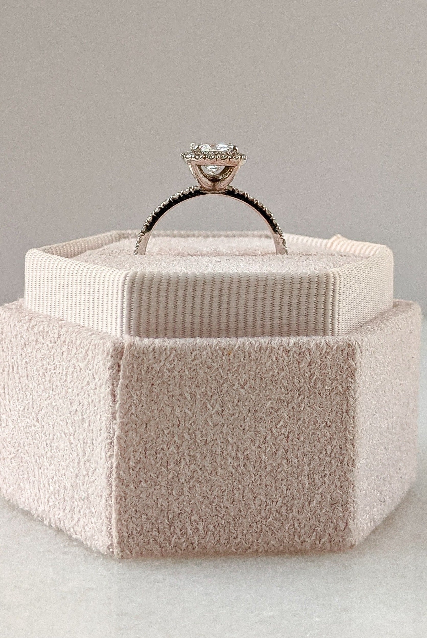 1.02CT Radiant Halo Moissanite Diamond Pave Engagement Ring For Women