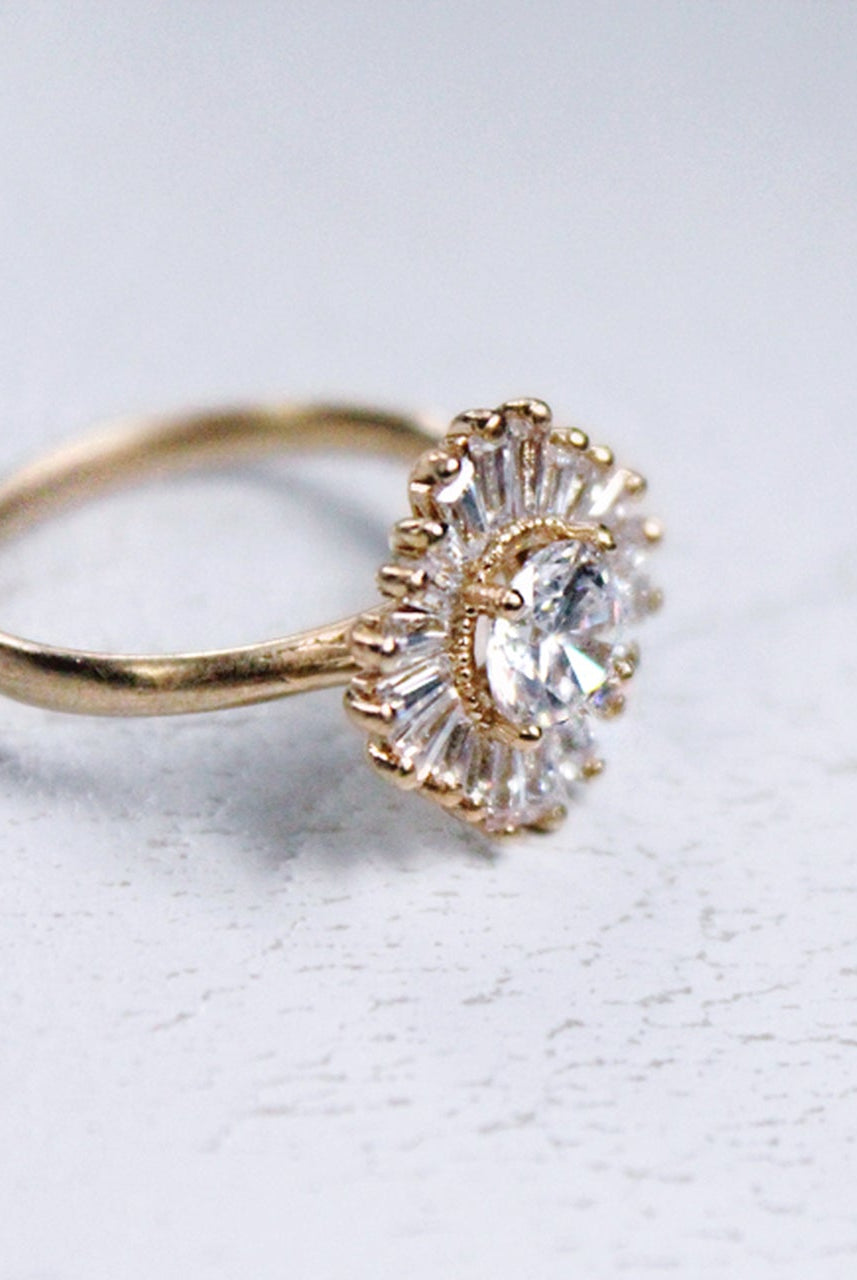 1.0CT Round Cluster Moissanite Diamond Engagement Ring For Women