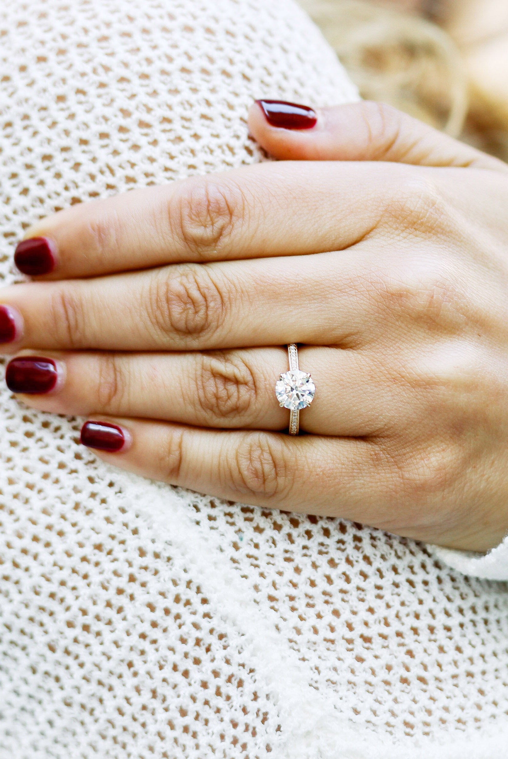Round Brilliant Moissanite Ring