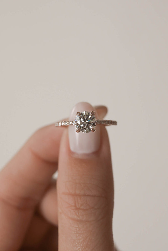 Round Pave Moissanite Ring