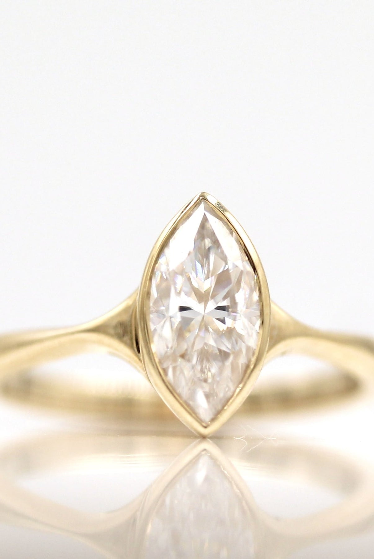 Marquise Moissanite Engagement Ring