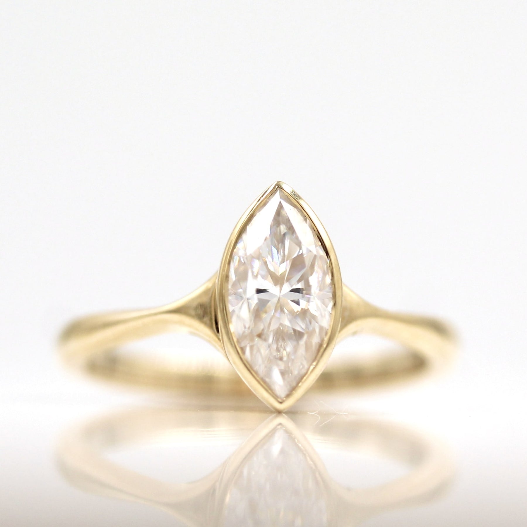 Marquise Moissanite Engagement Ring
