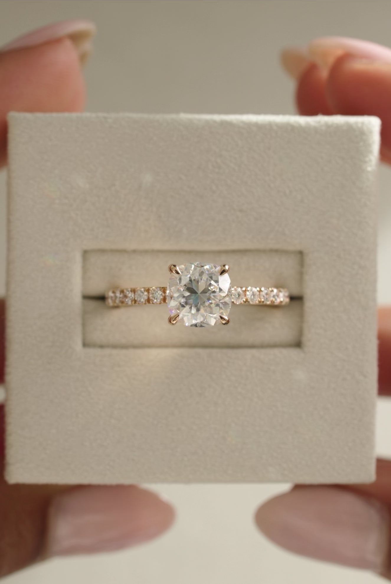 1 Carat Cushion Cut Diamond Ring