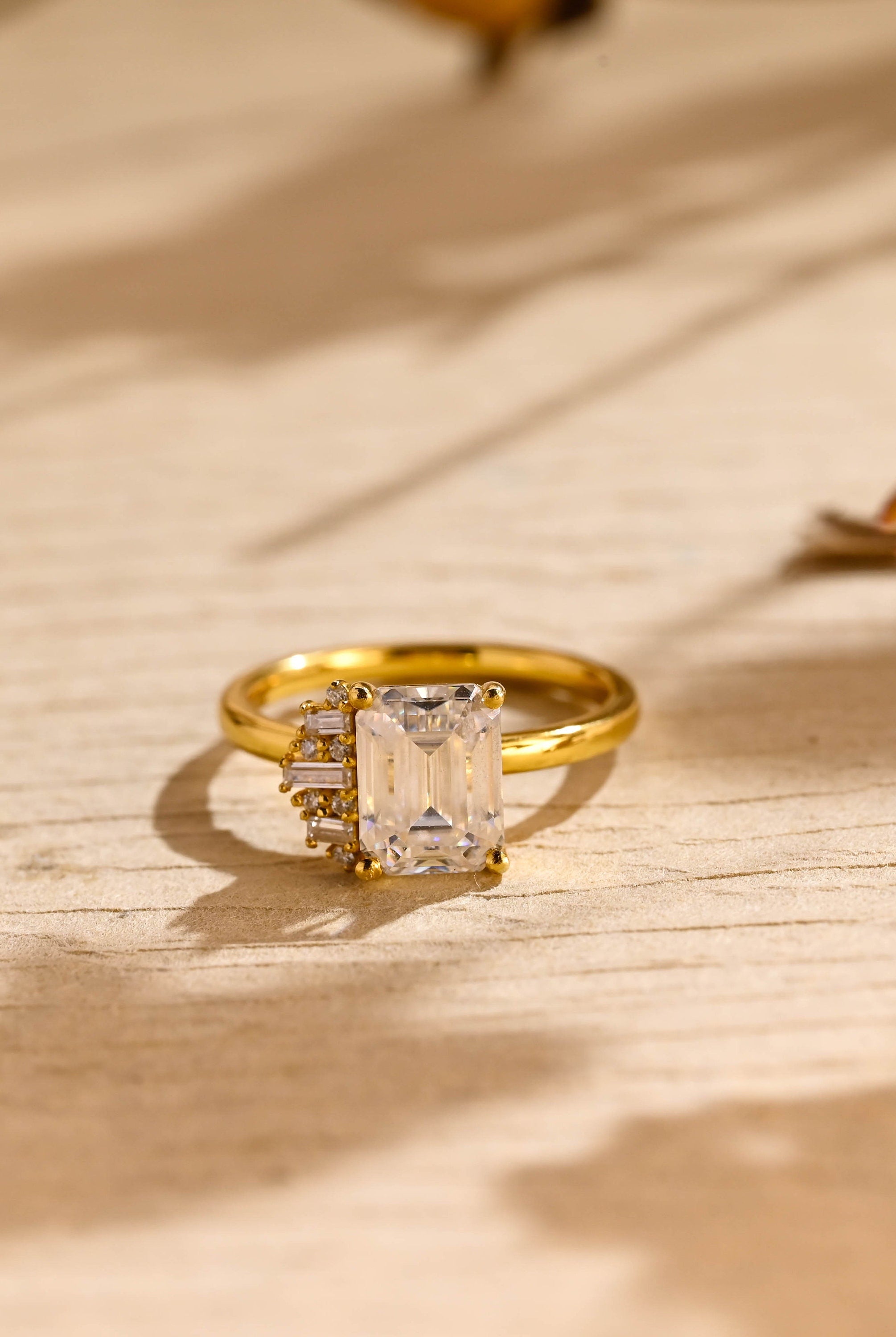 Cluster Moissanite Engagement Ring