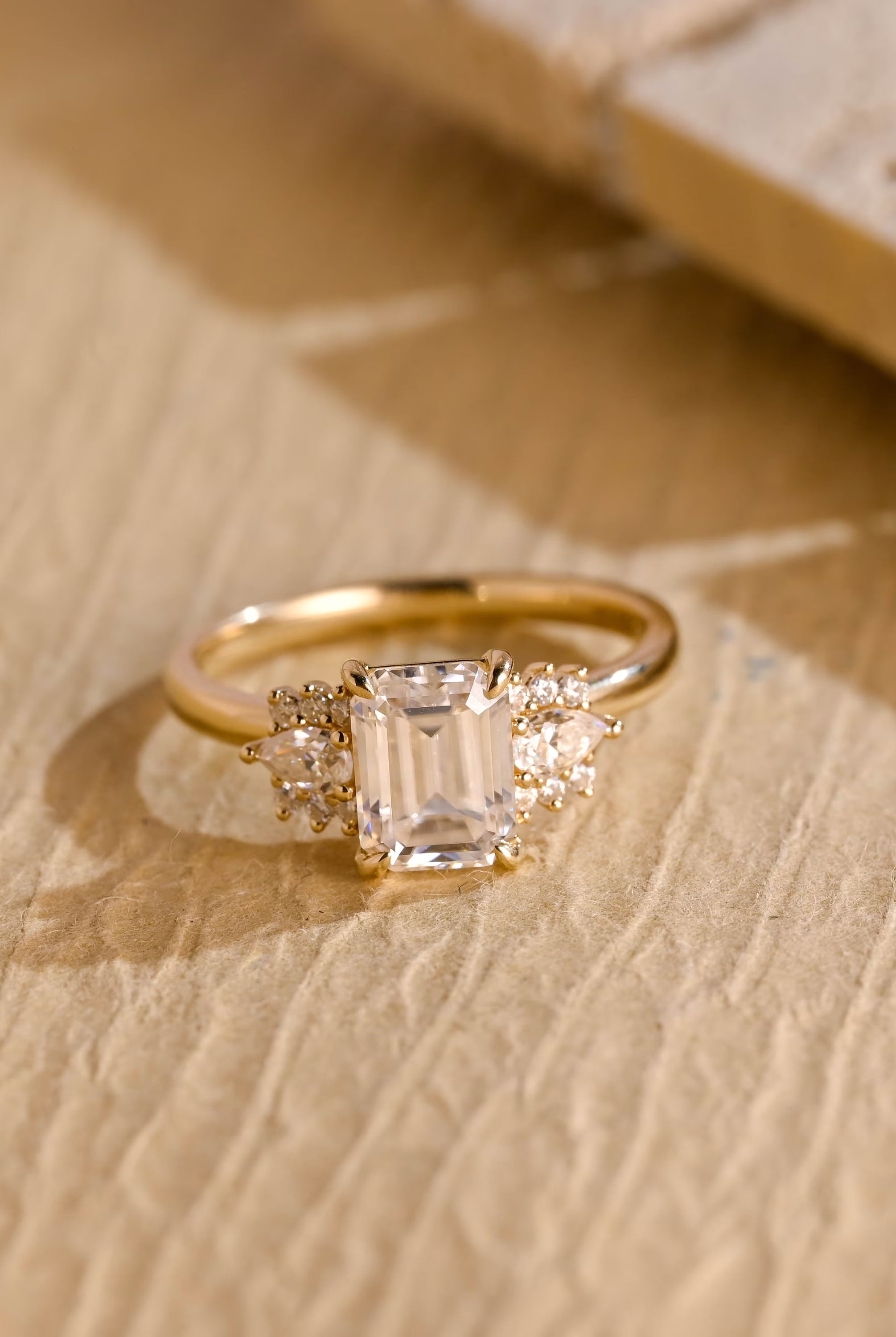 Cluster Diamond Moissanite Engagement Ring