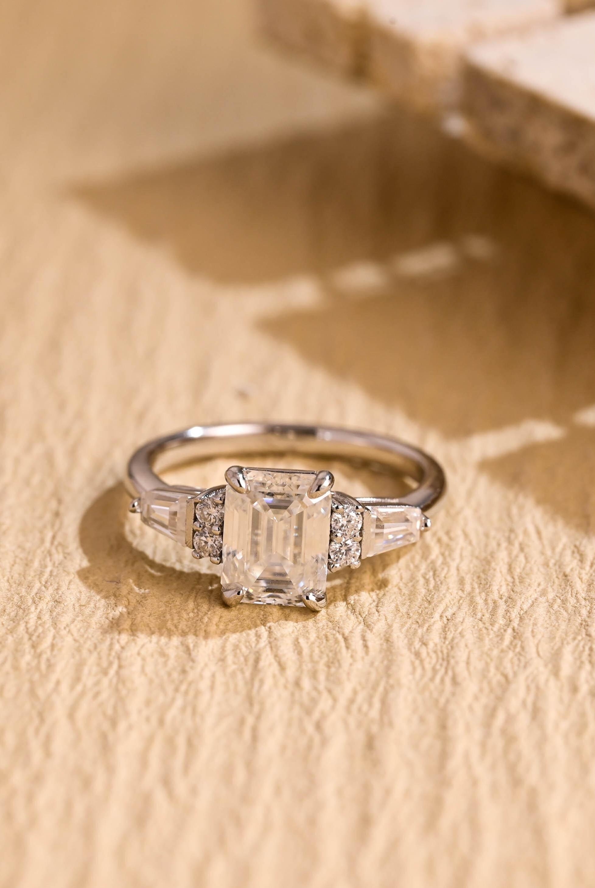 Cluster Moissanite Engagement Ring