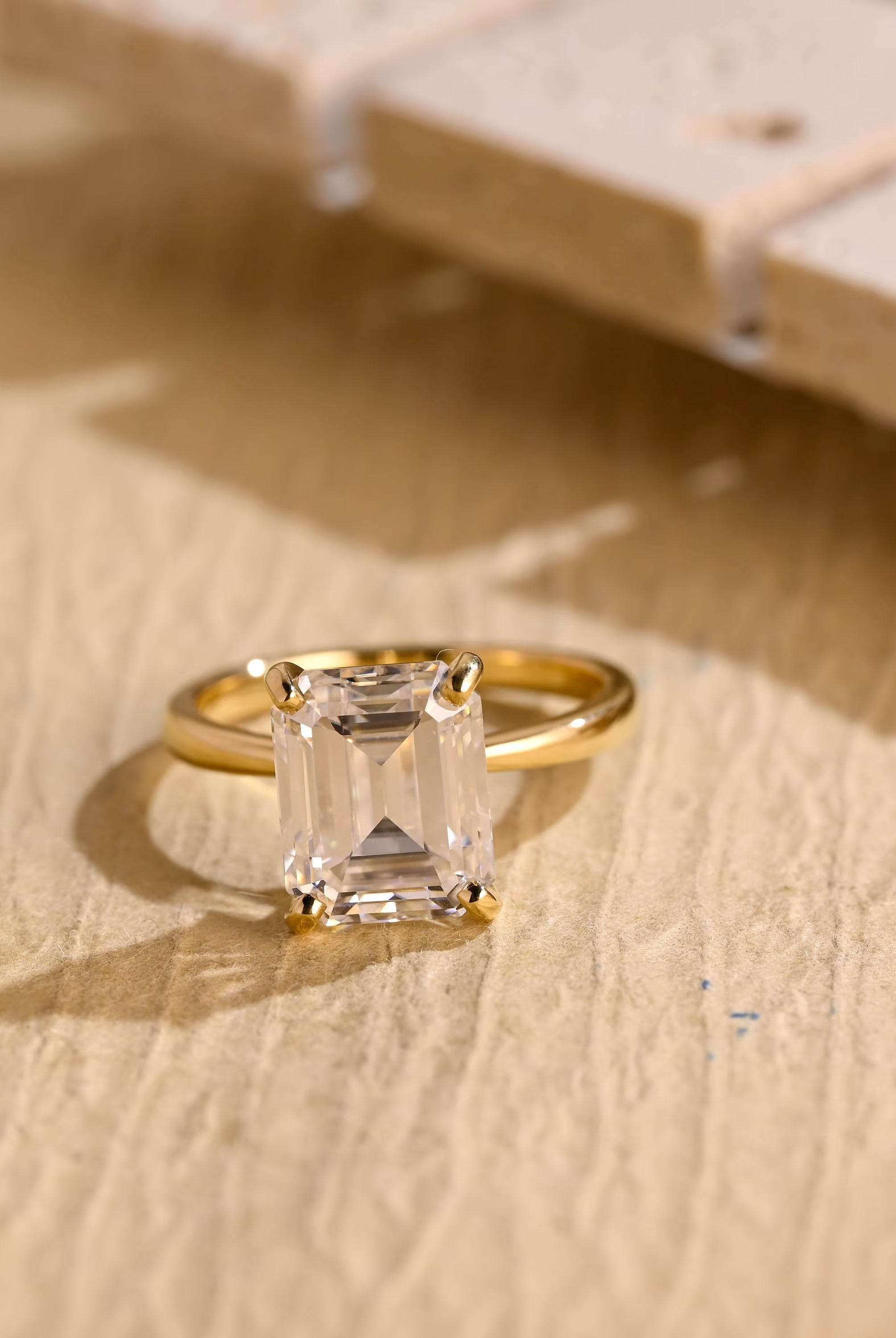 Emerald Cut Moissanite Ring