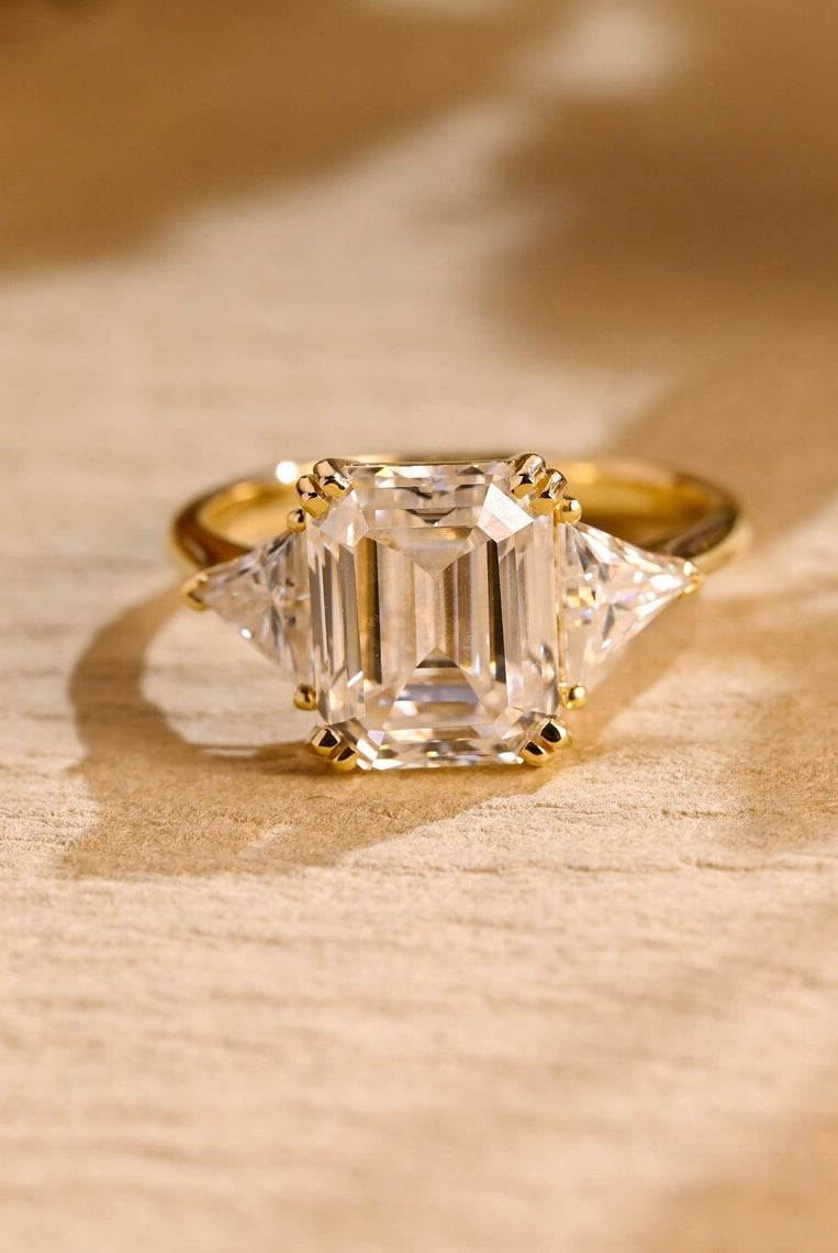 Emerald Cut Moissanite Ring