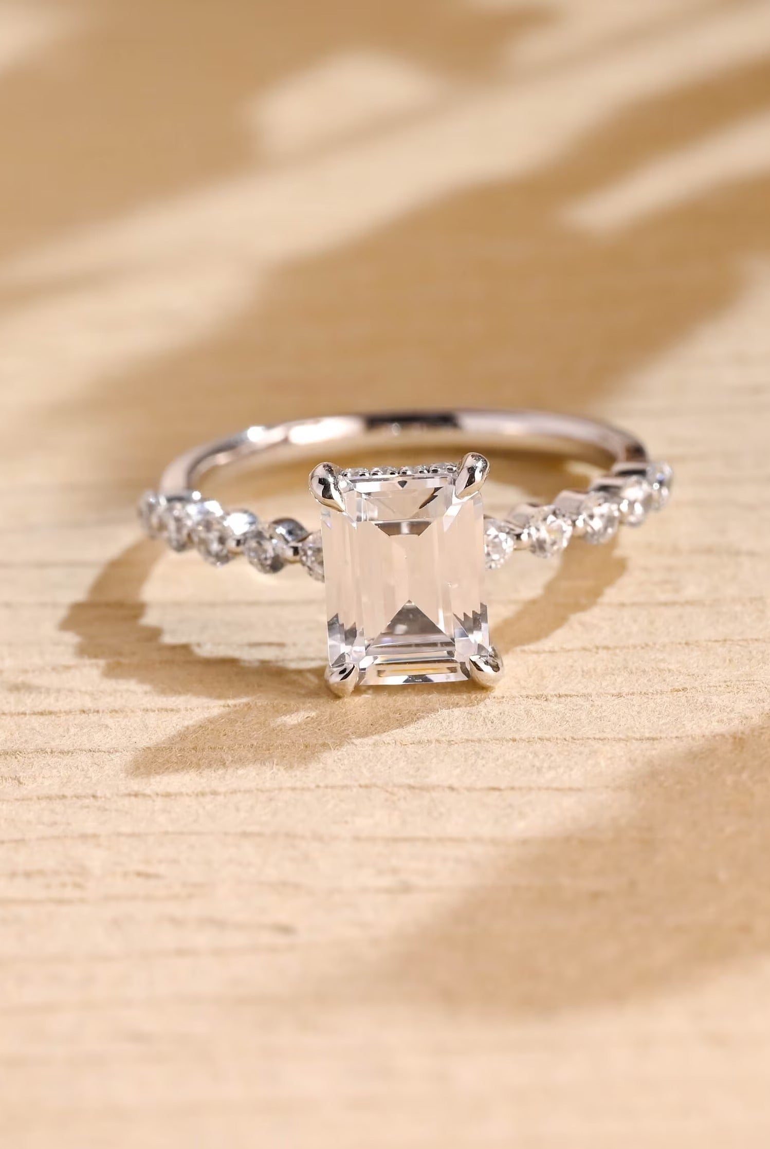 Hidden Halo Moissanite Engagement Ring