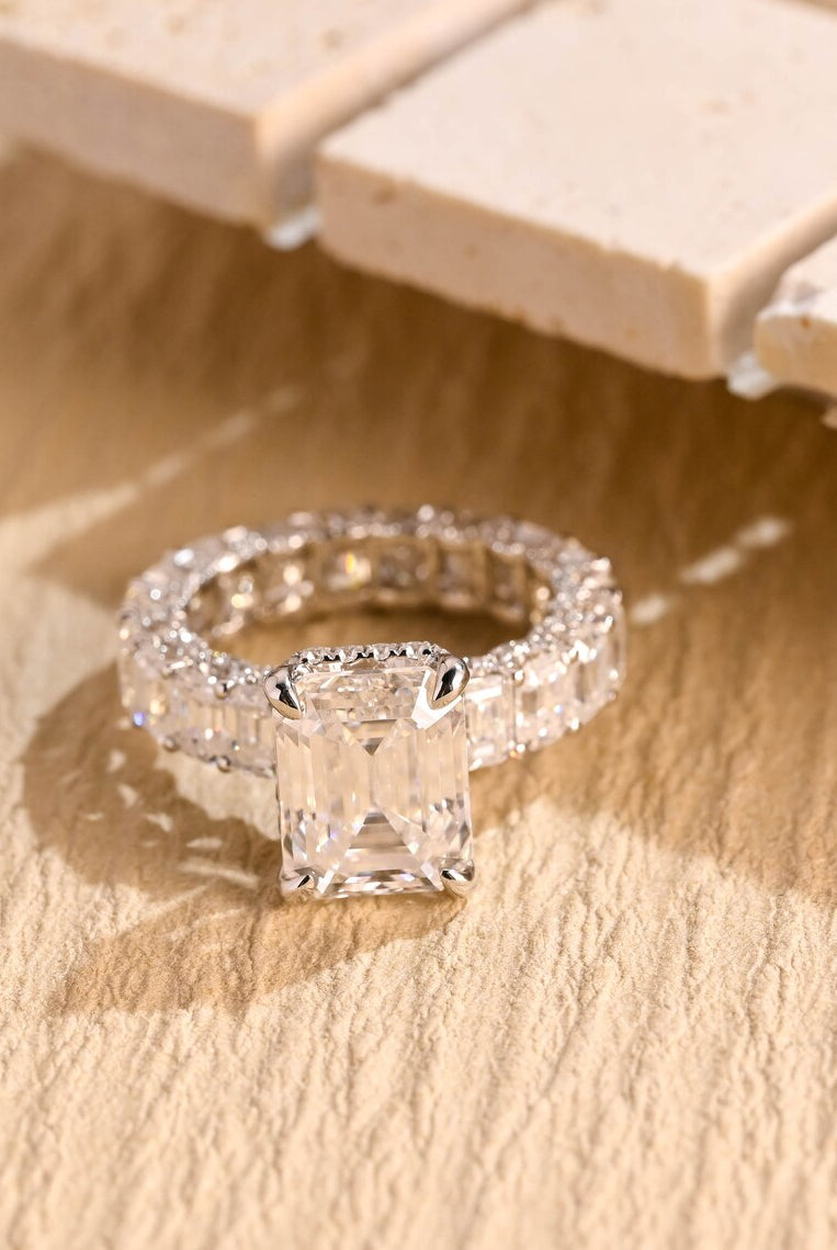 Emerald Cut Moissanite Ring