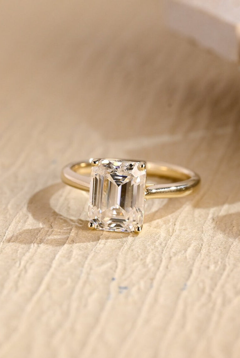 Emerald Cut Moissanite Ring