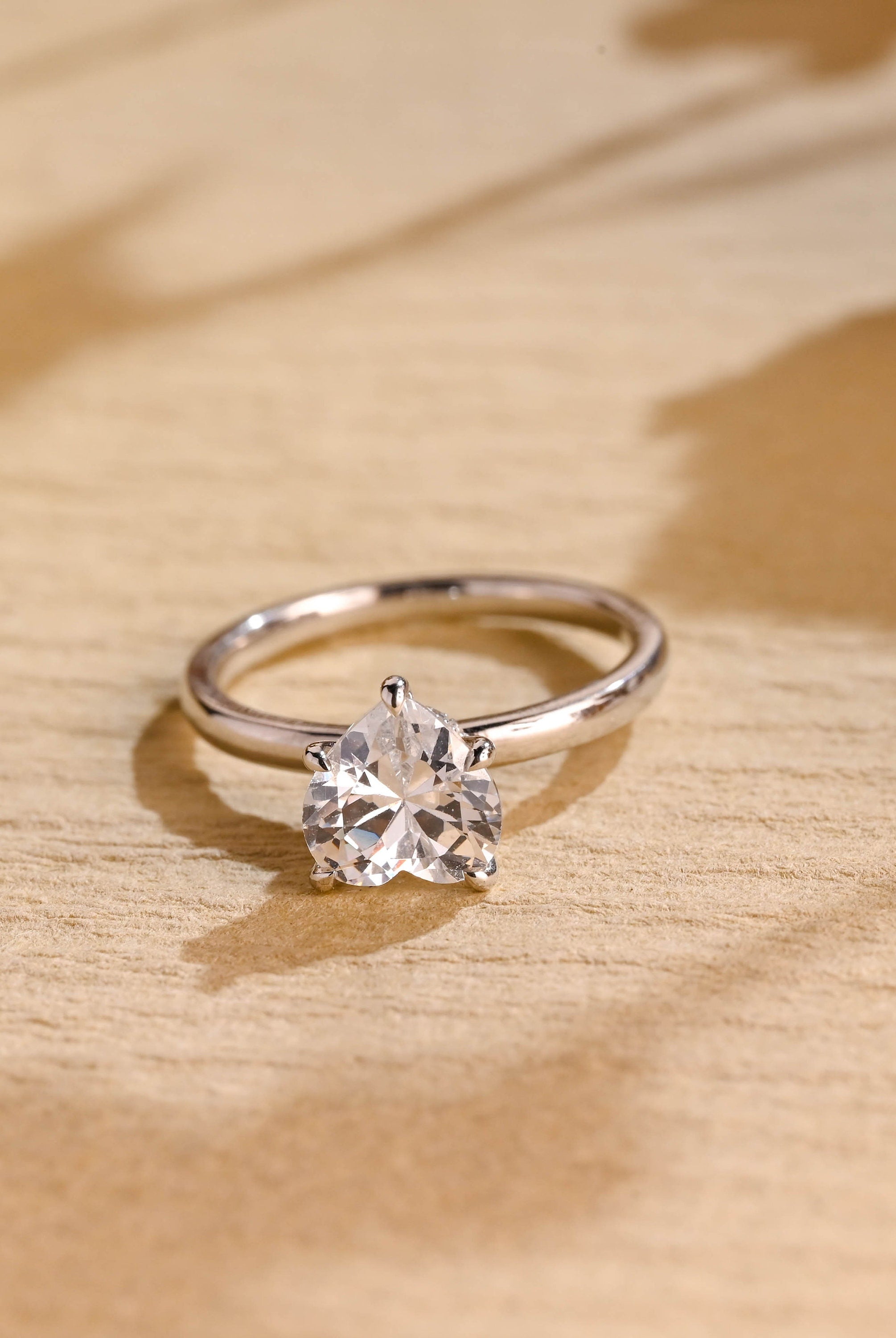 1 Carat Heart Cut Moissanite Ring