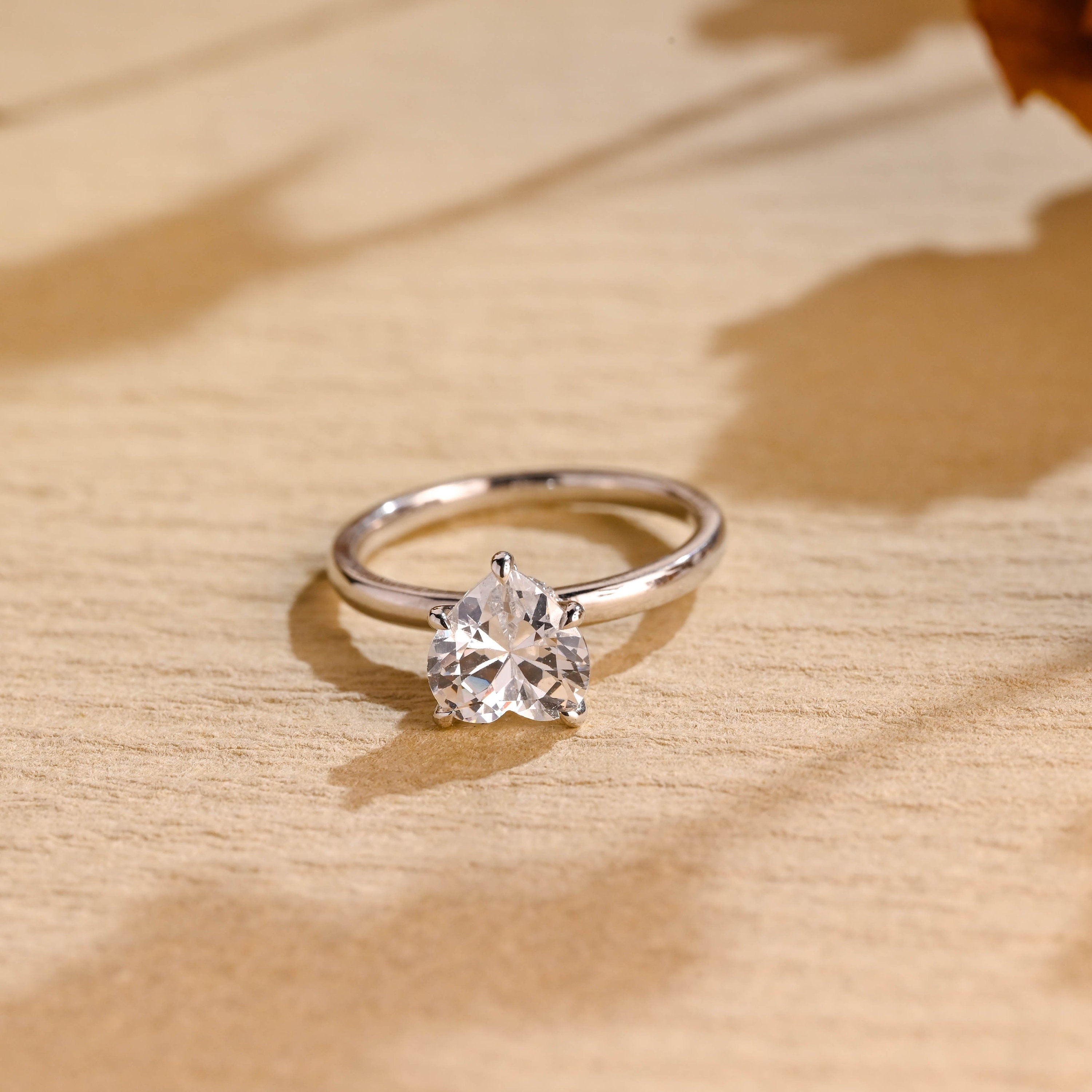 1 Carat Heart Cut Moissanite Ring
