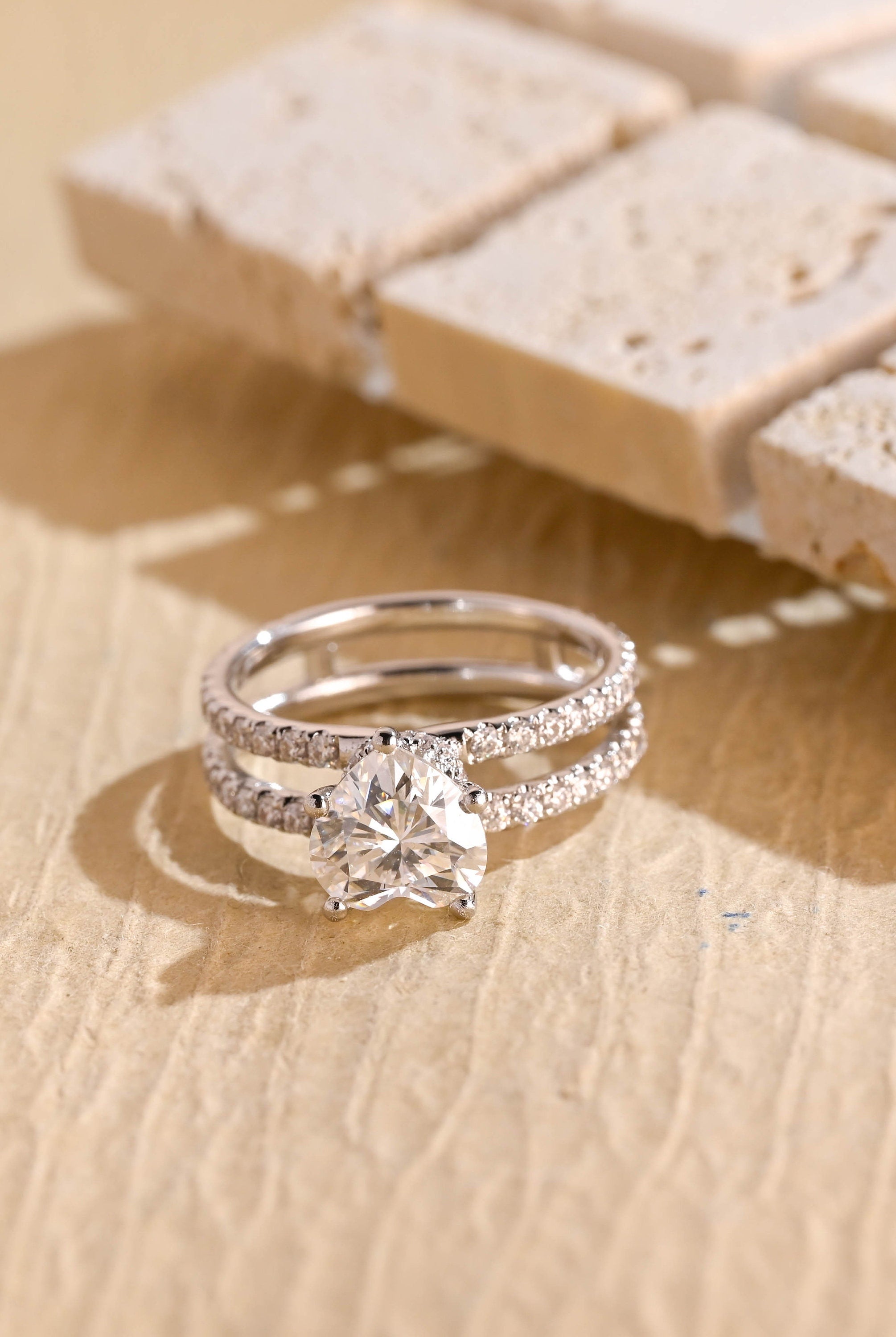 1 Carat Heart Cut Moissanite Ring