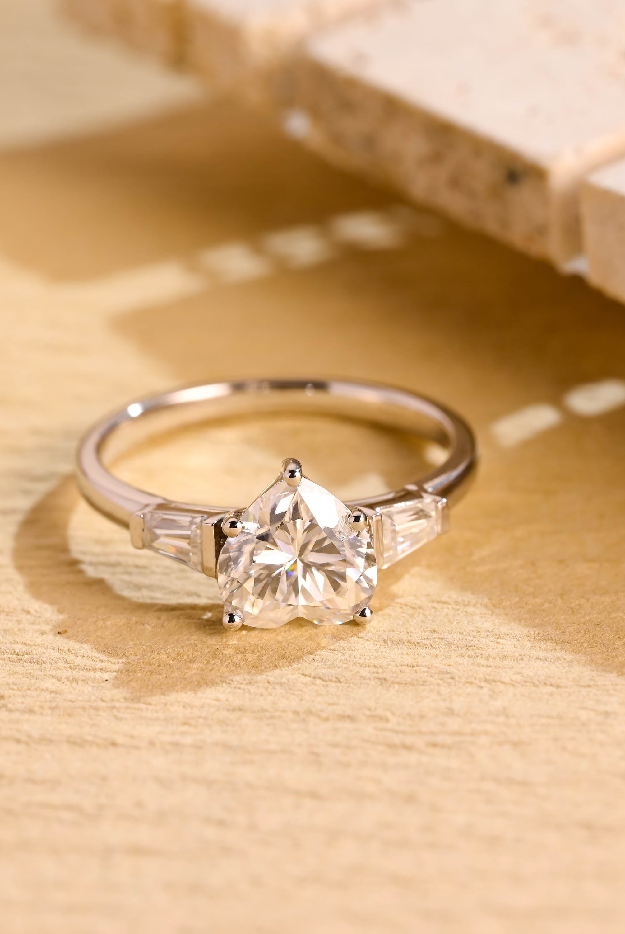 1 Carat Heart Cut Moissanite Ring