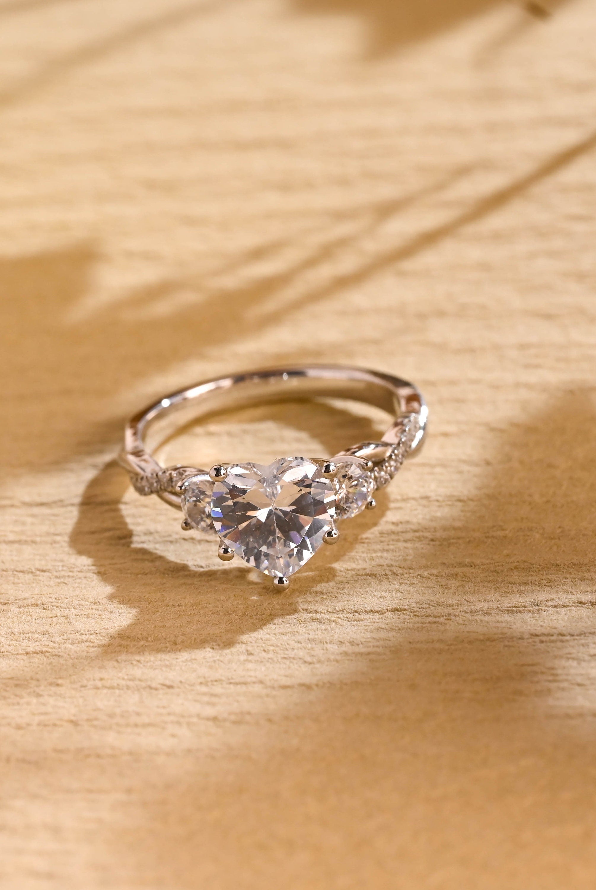 1 Carat Heart Cut Moissanite Ring