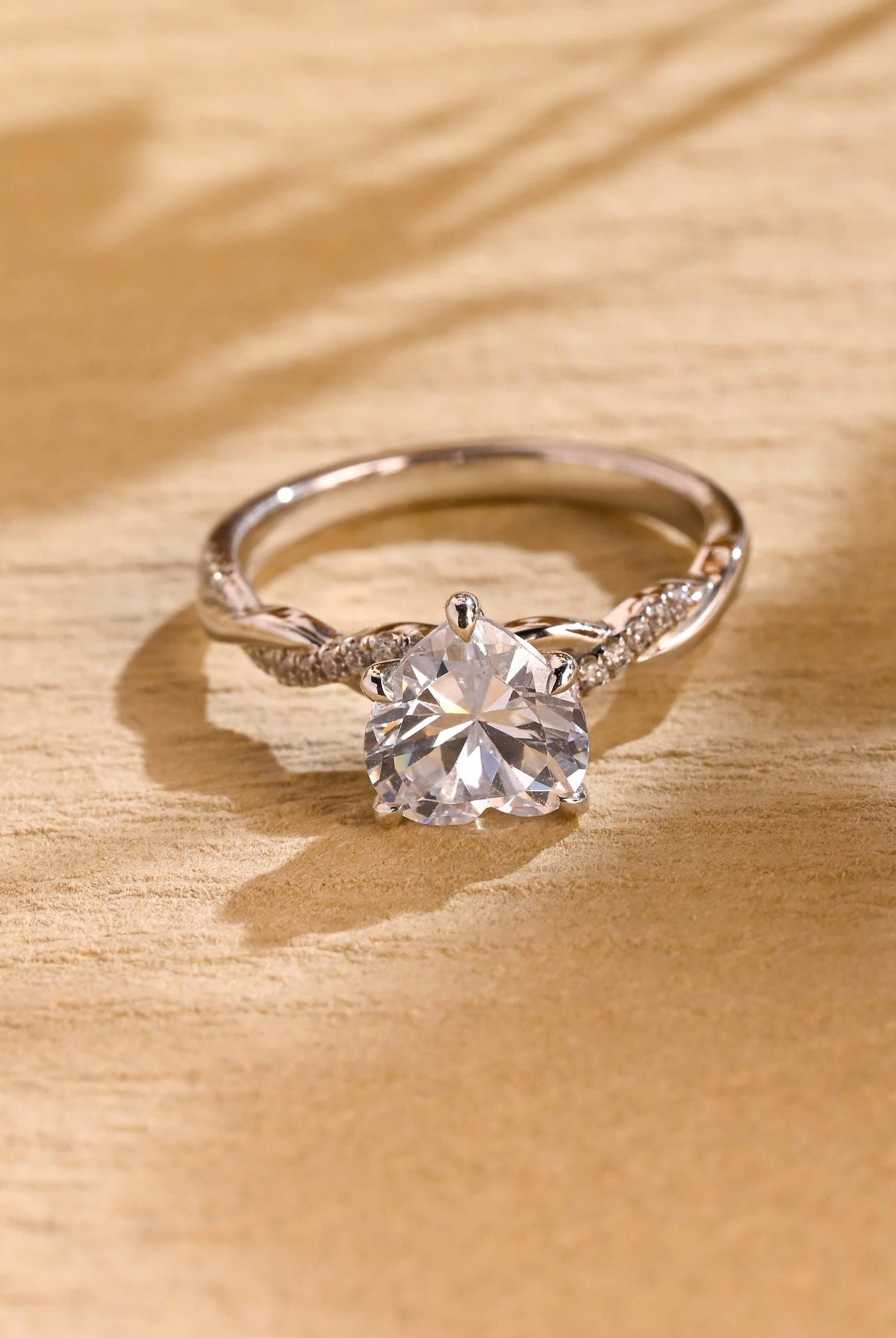 1 Carat Heart Cut Moissanite Ring