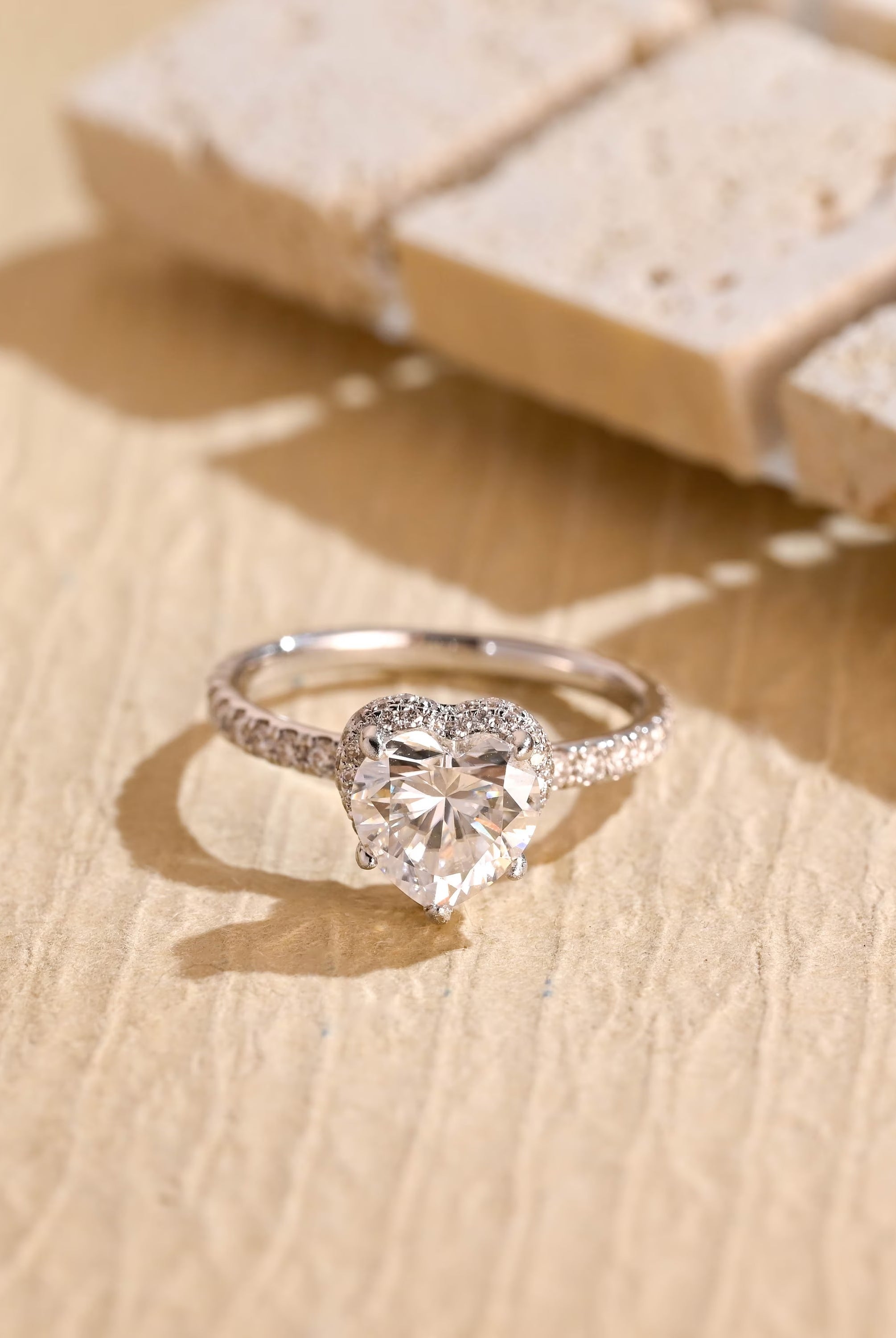 1 Carat Heart Shaped Moissanite Ring