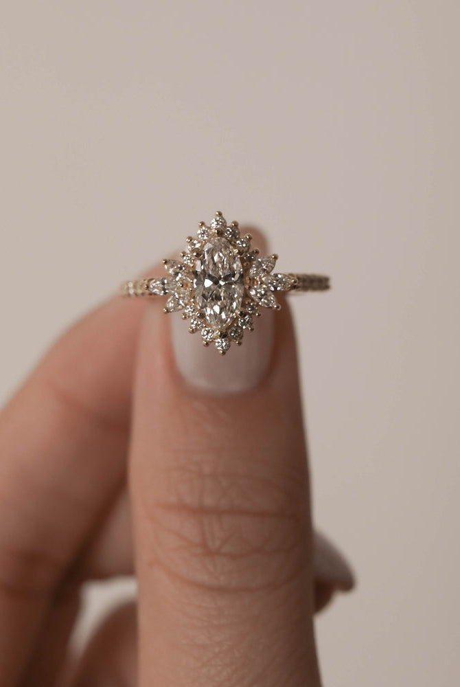 Marquise Moissanite Engagement Ring