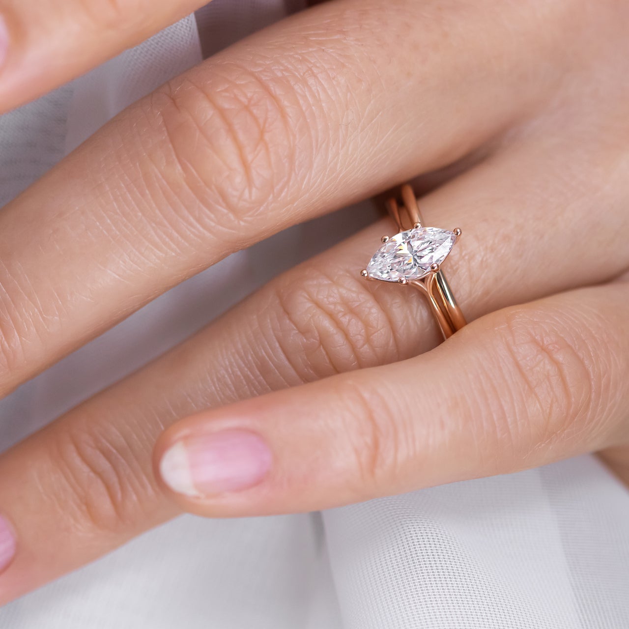 1ct Marquise Moissanite Ring