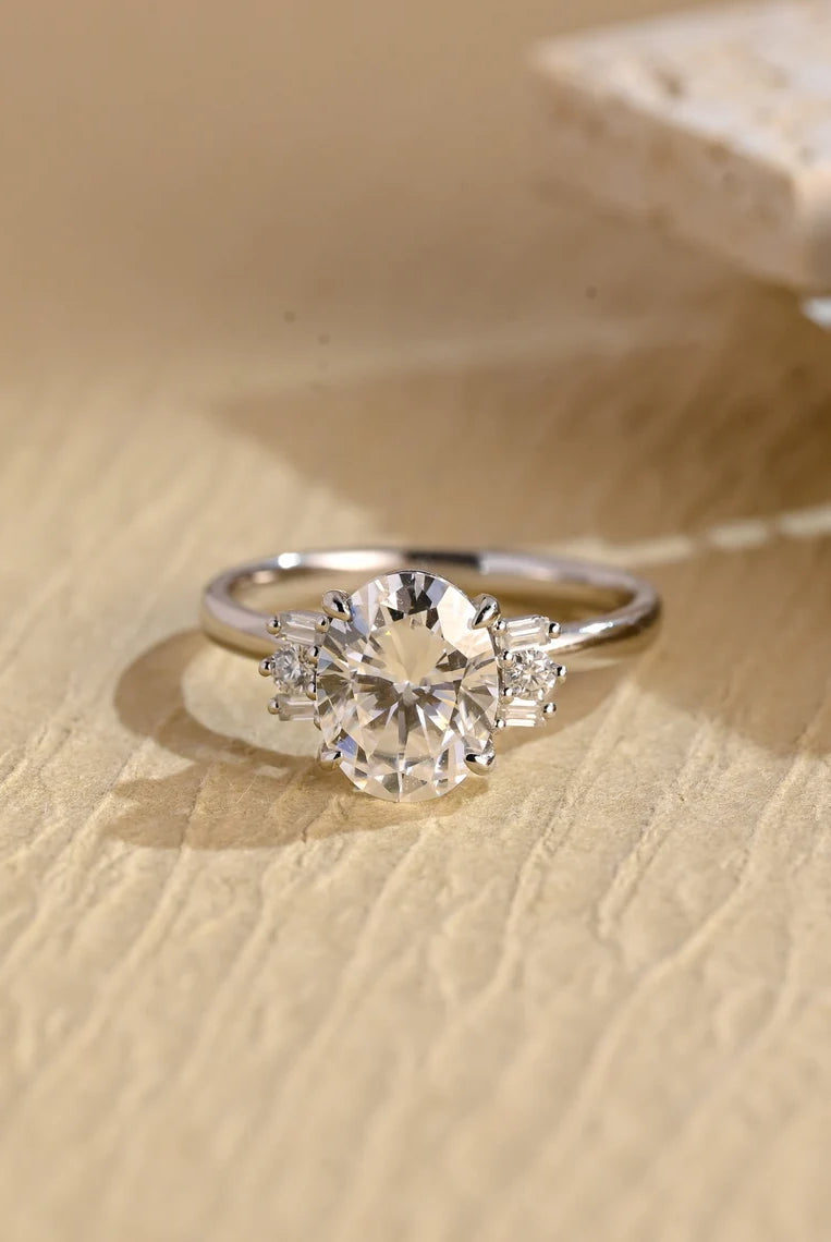 Oval Cluster Moissanite Ring