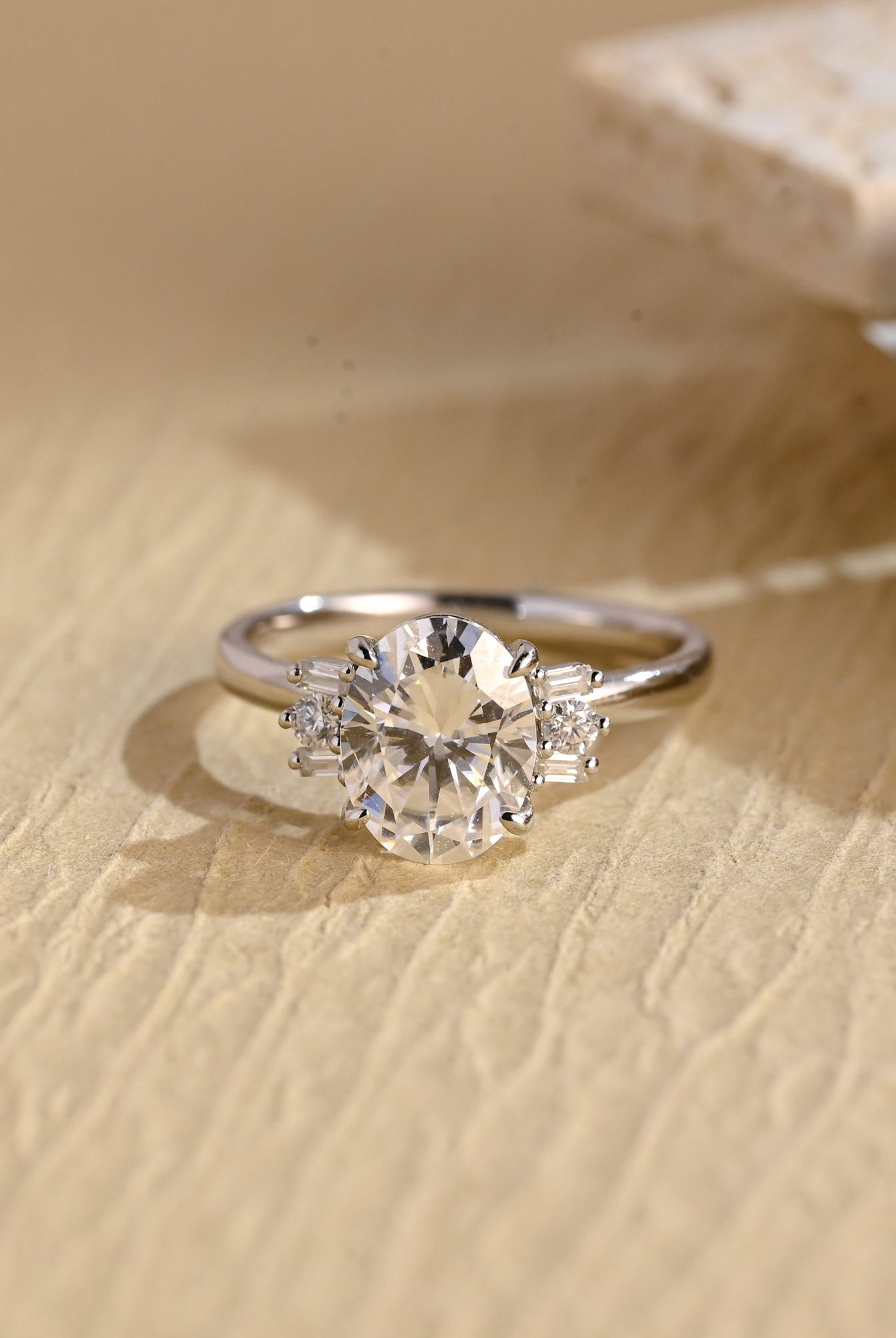 Buy Oval Cut Cluster Diamond Moissanite Ring