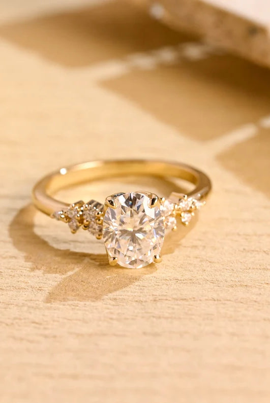 Oval Cluster Moissanite Ring