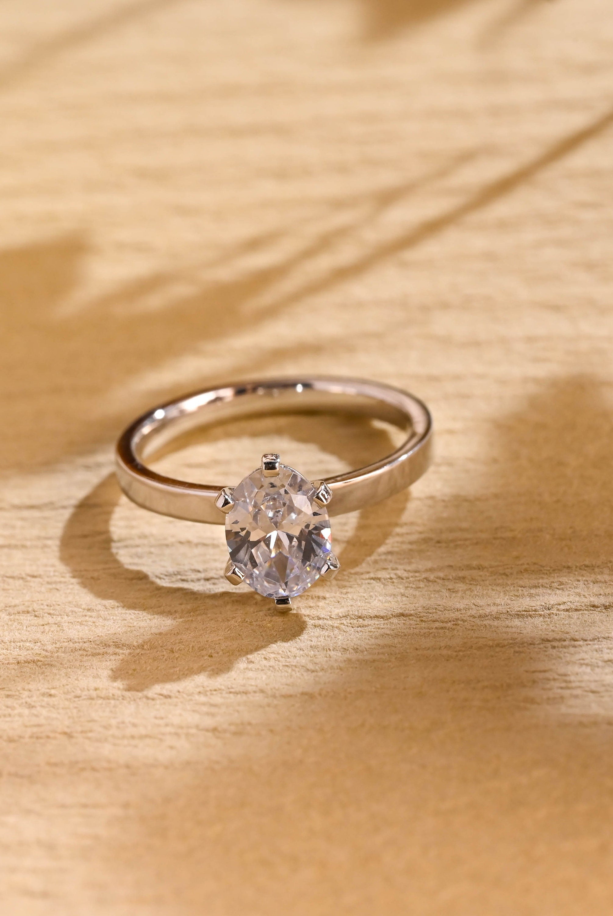 Oval Solitaire Moissanite Ring