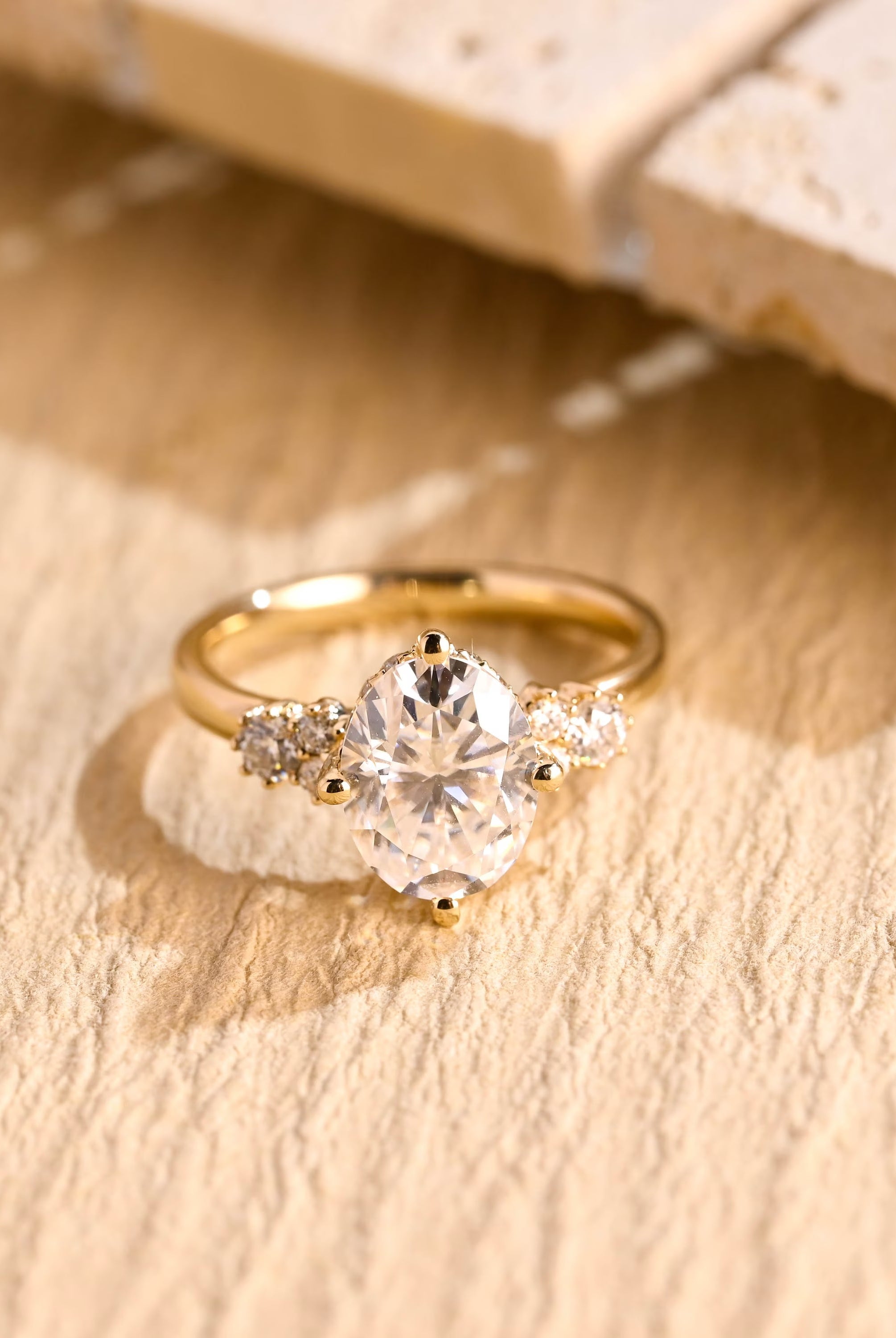 Hidden Halo Diamond Moissanite Ring