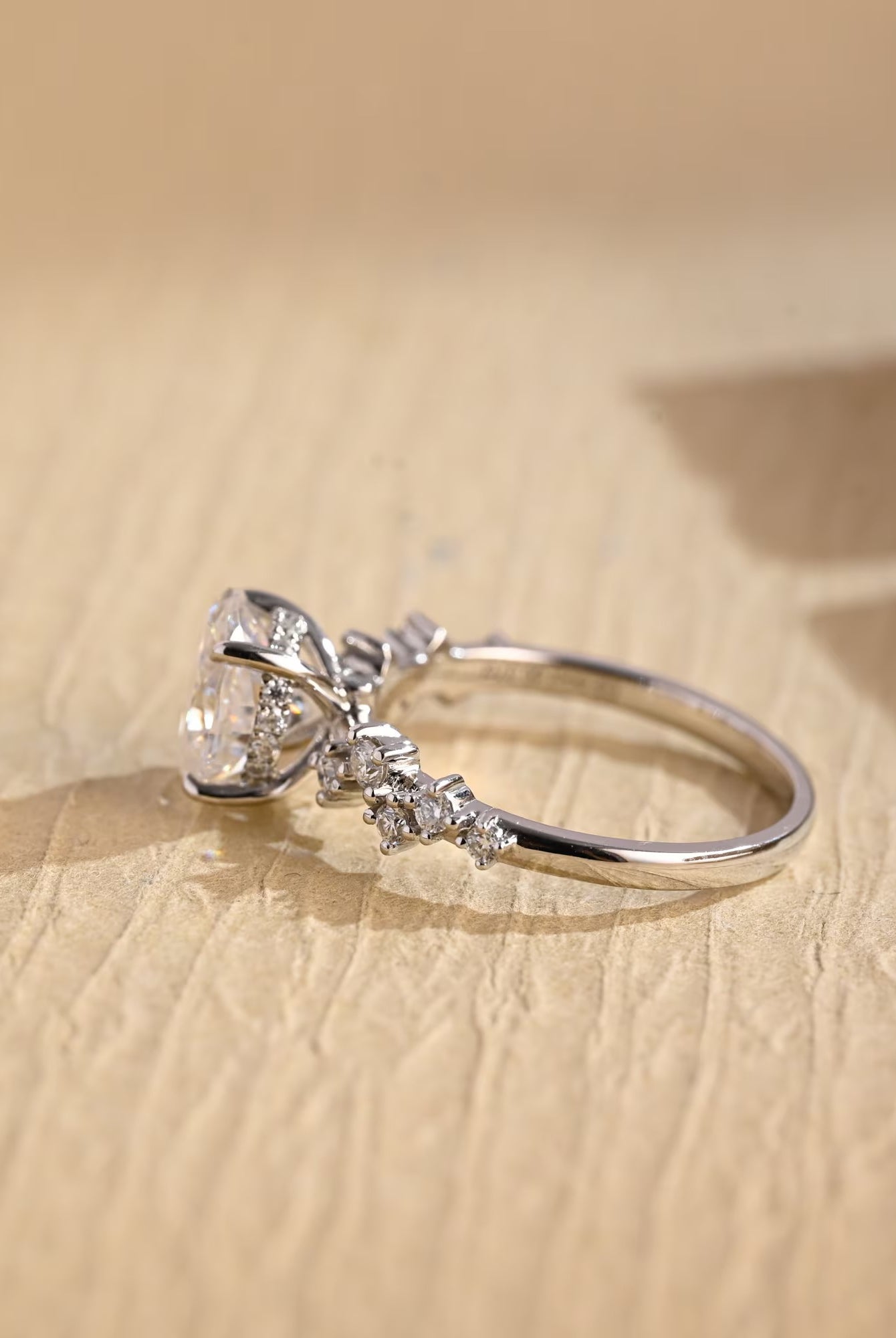 Diamond Cluster Moissanite Ring