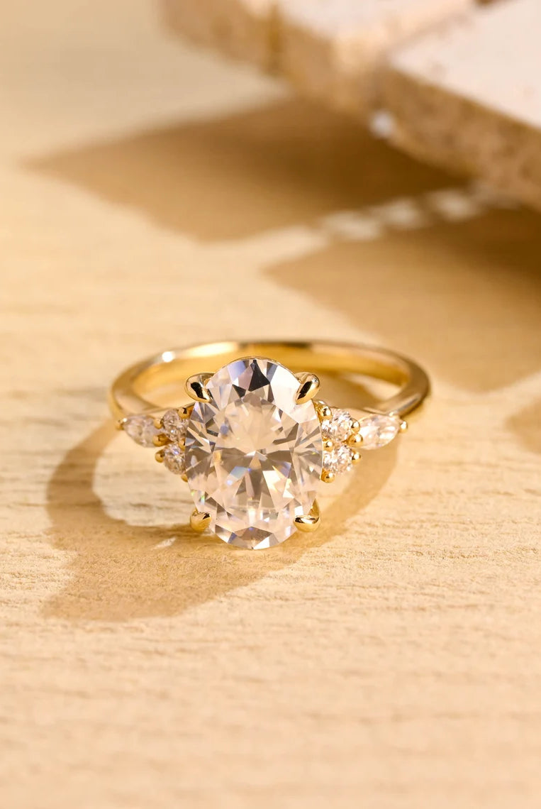 Oval Cluster Moissanite Ring