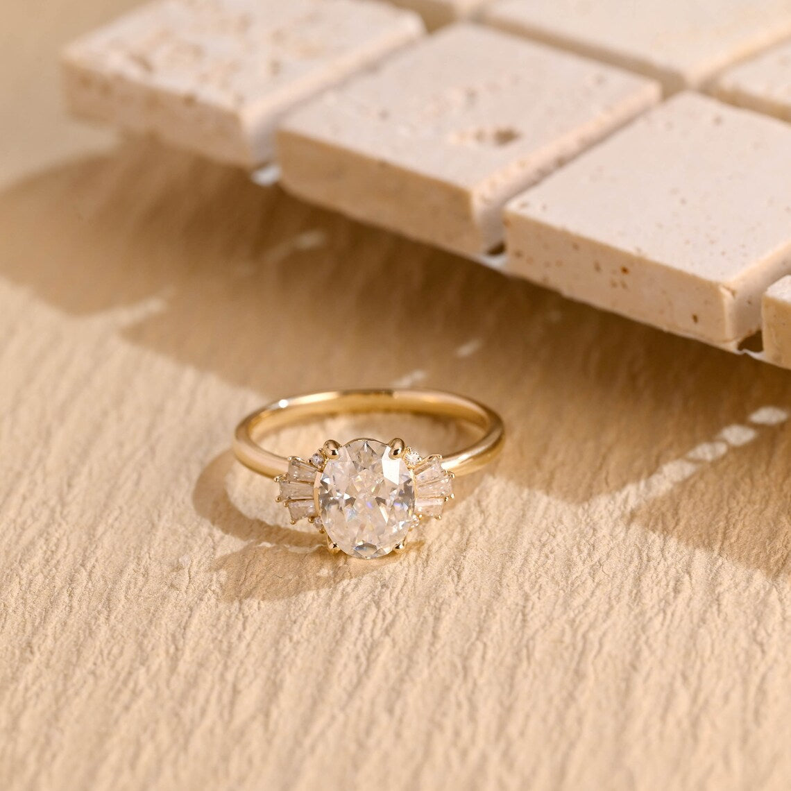 Oval Cluster Moissanite Ring