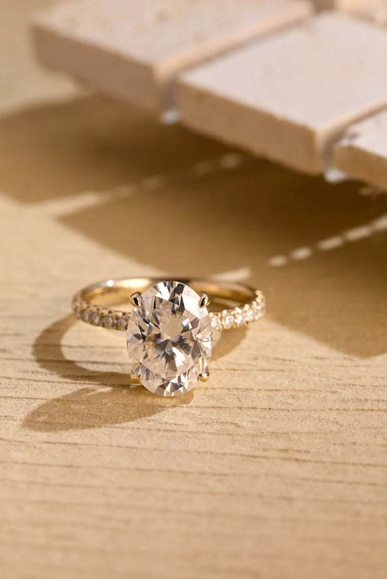 Oval Hidden Halo Ring