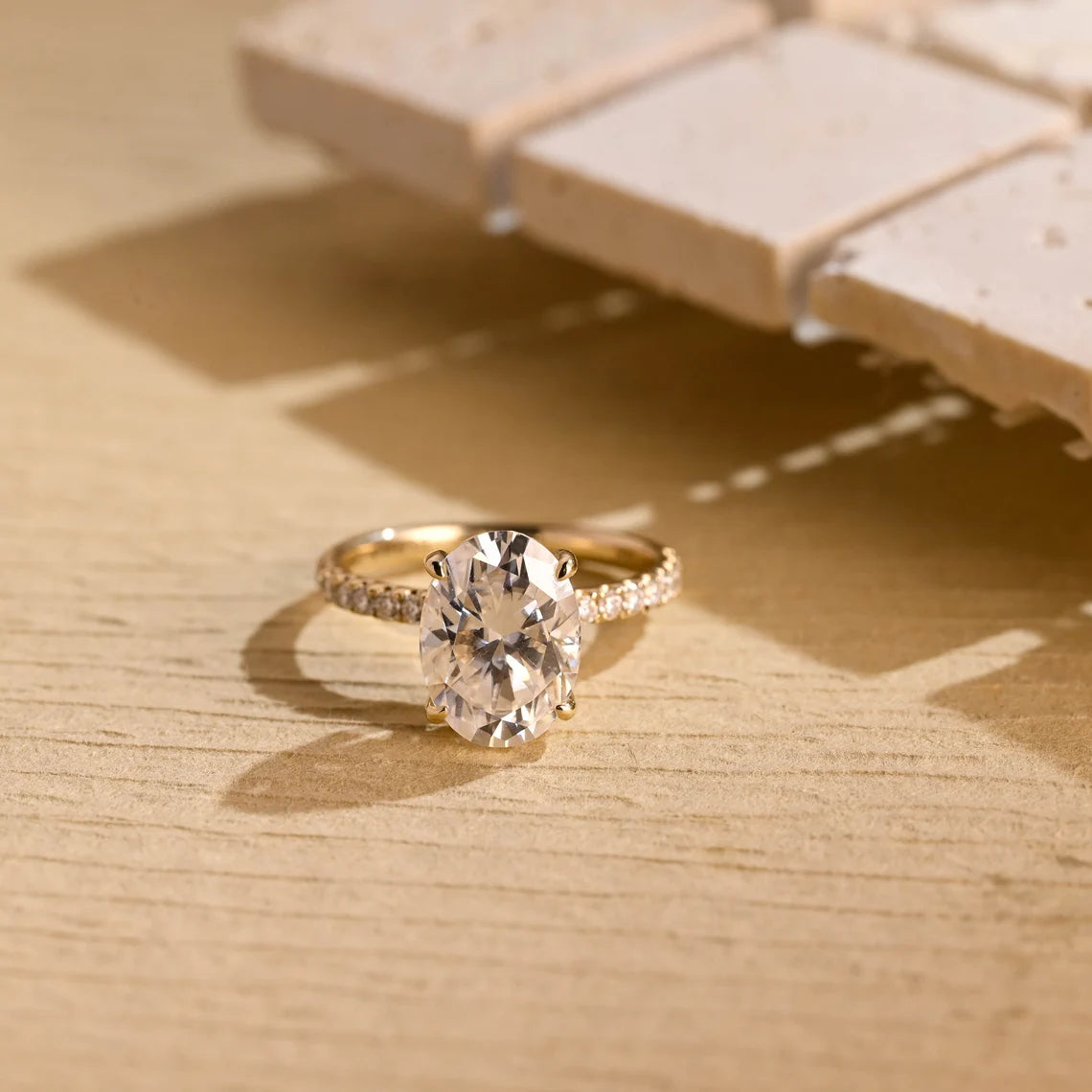 Oval Hidden Halo Ring