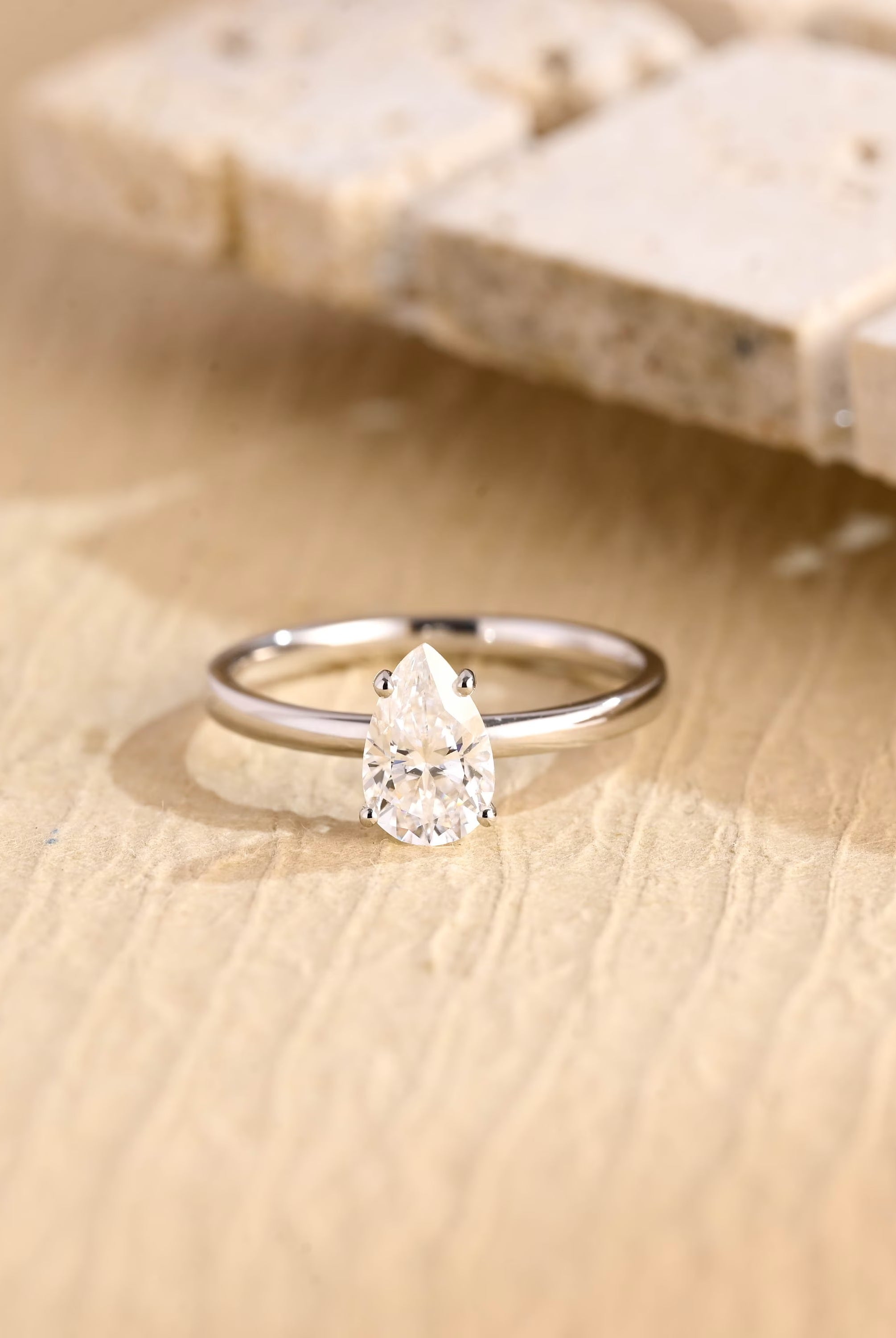 Pear Cut Moissanite Ring